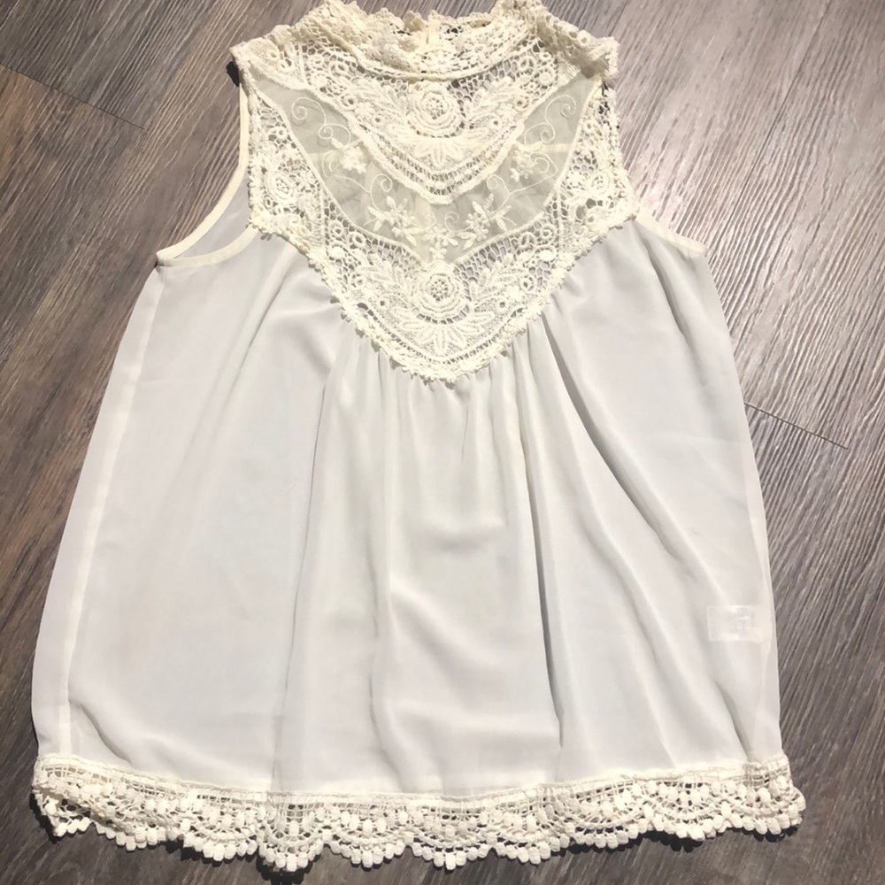 Anthropologie Entro Lace Sleeveless Blouse Sz M